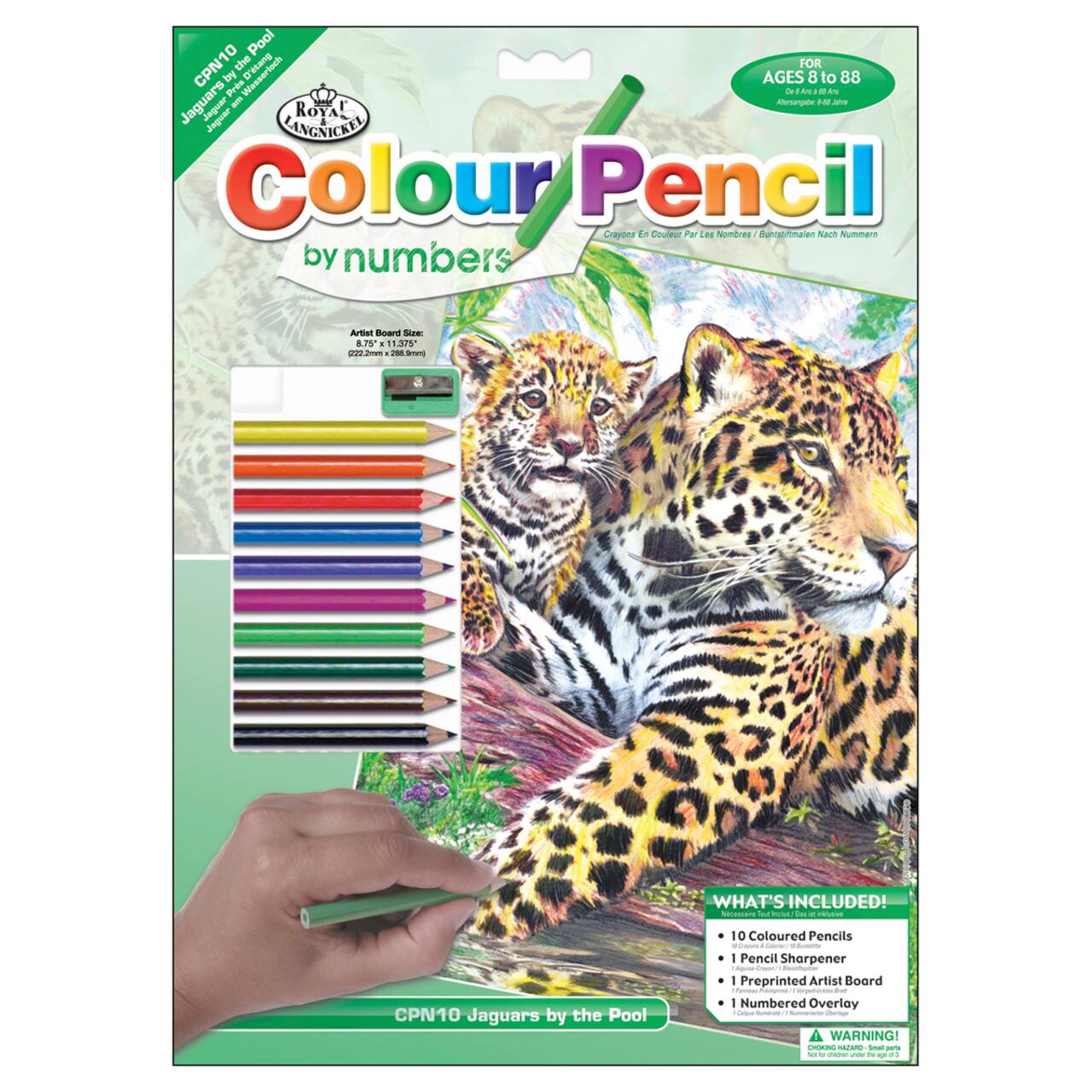 Royal &#x26; Langnickel&#xAE; Jaguars by the Pool Colour Pencil&#x2122; by Number Kit